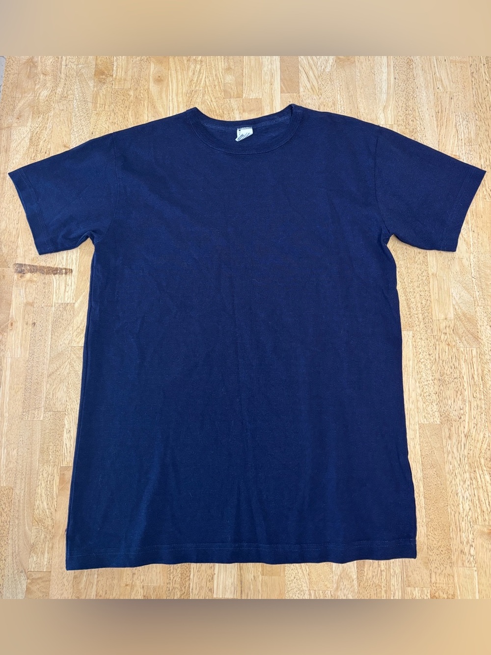 3sixteen Navy Blue Blank T-Shirt Crewneck Heavyweight Slub Knit Short Sleeve L